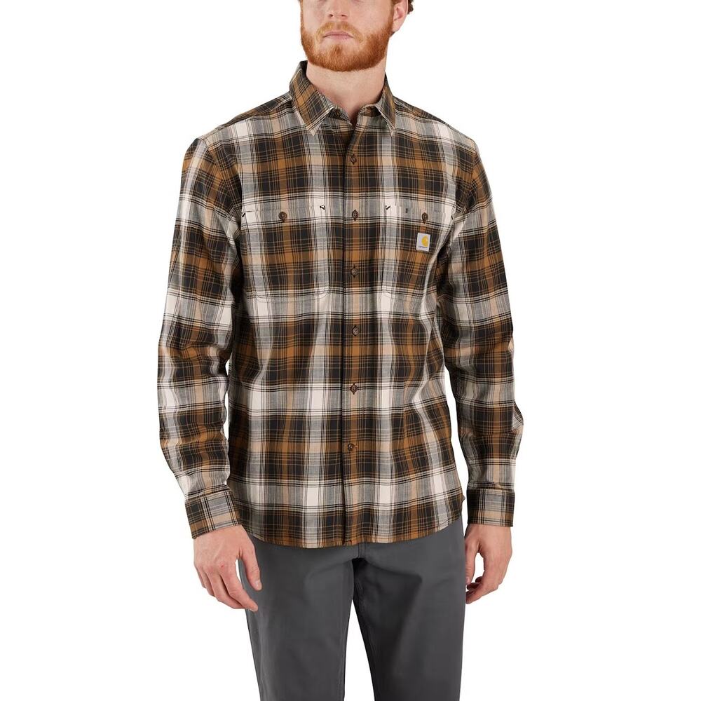 Carhartt Men's Long Sleeve Button-Down‎ Plaid Shirt - Size L